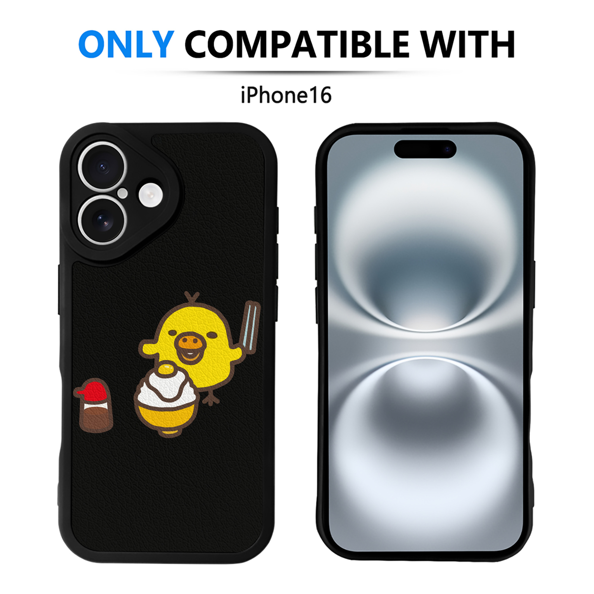 （画像用） リラックマ リラックマ キイロイトリ Rilakkuma Korilakkuma Kiiroitori 【iPhone 16シリーズ対応】シリコンスマホケース（レザー調） 材質：シリコン